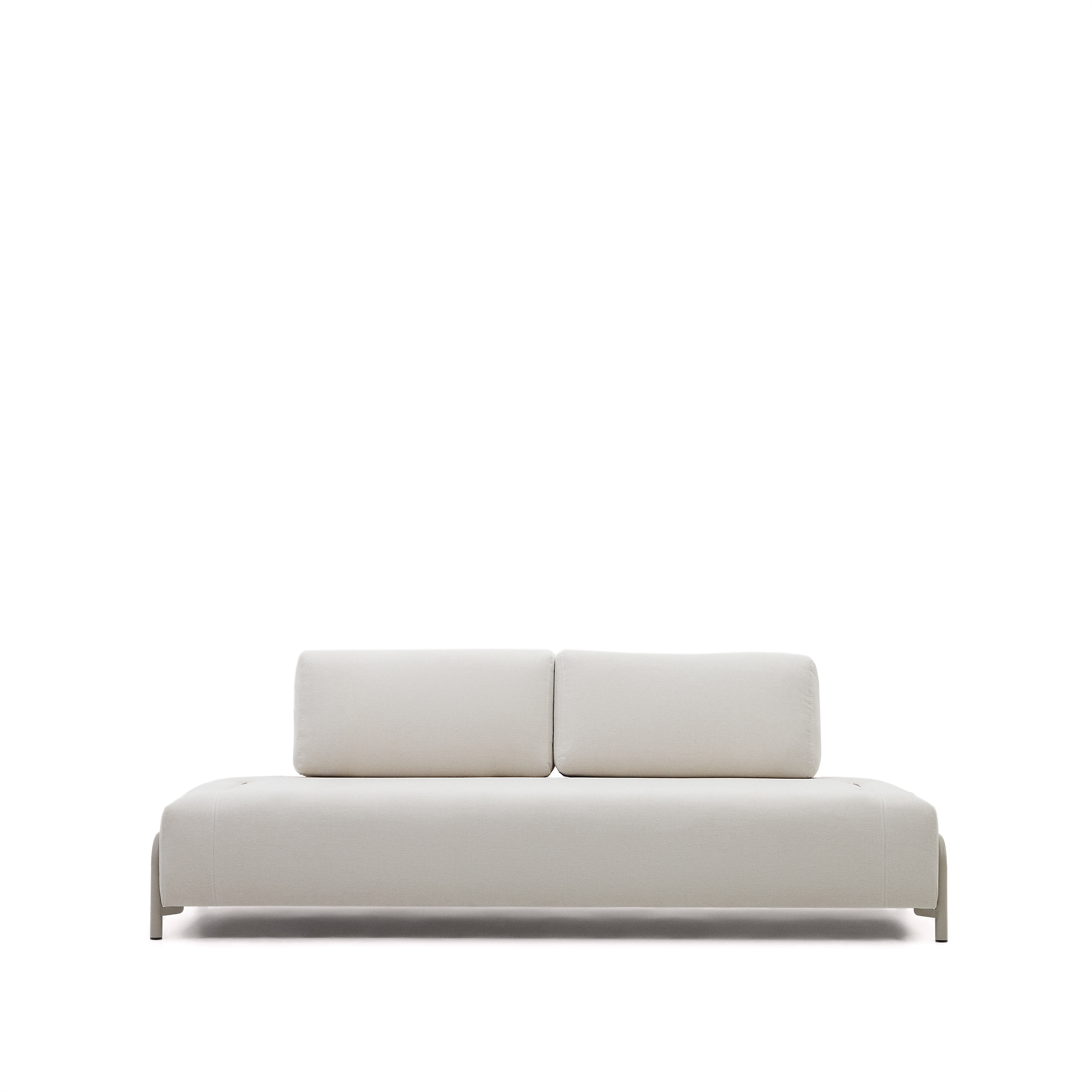 Kave Home Compo Pers Sofa Beige Chenille Med Grå Metalstruktur 232cm