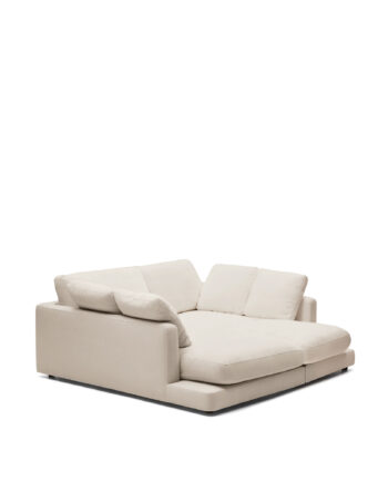 Kave Home Gala Pers Sofa Dobbelt Chaiselong Beige Stof 210cm