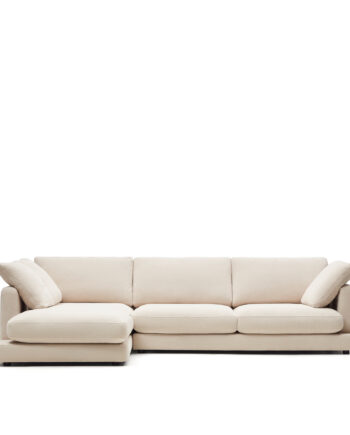 Kave Home Gala Pers Sofa Venstre Chaiselong Beige Stof 300cm