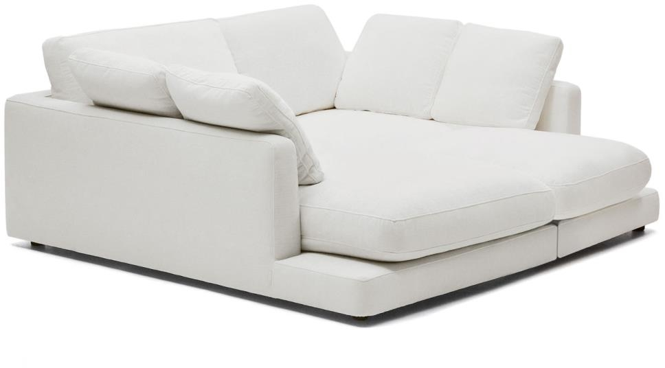 Kave Home Gala Personers Sofa Hvid Chenille Med Antibakterielt Stof Aftagelige Vendbare Betræk H87xb193xl210