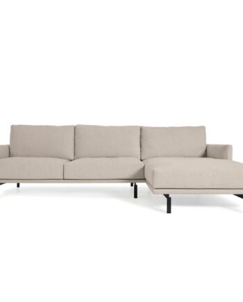 Kave Home Galene Pers Sofa Højre Chaiselong Beige Genbrugsfibre Jern