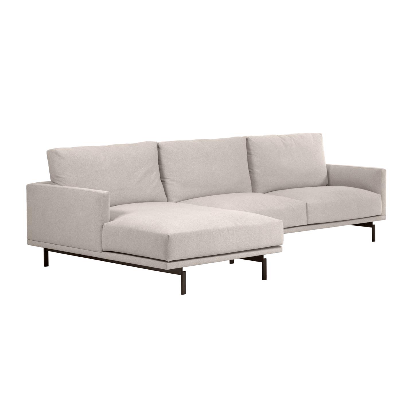 Kave Home Galene Pers Sofa Venstre Chaiselong Beige Genbrugsfibre Jern