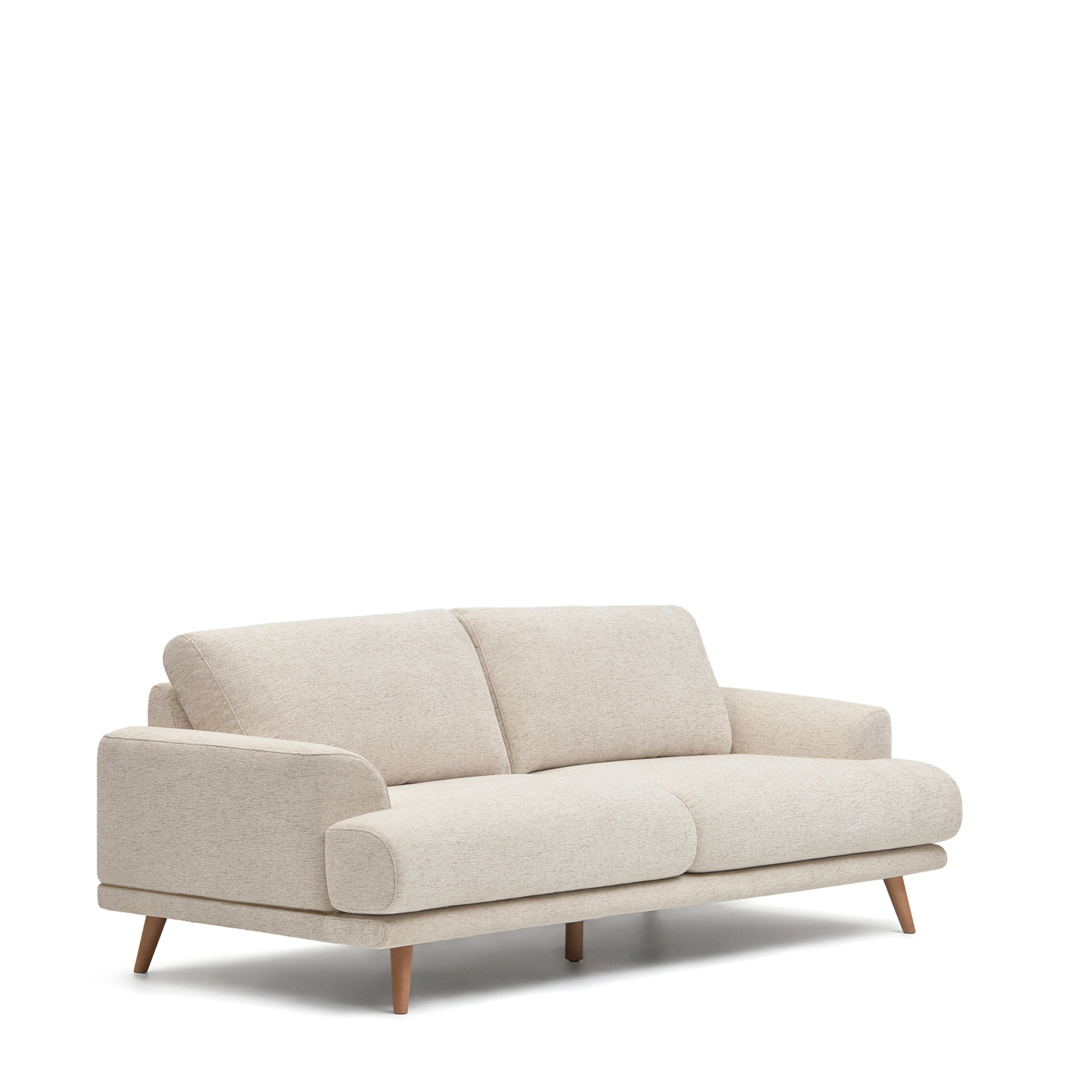Kave Home Karin Pers Sofa Beige Stof Natur Bøgetræ