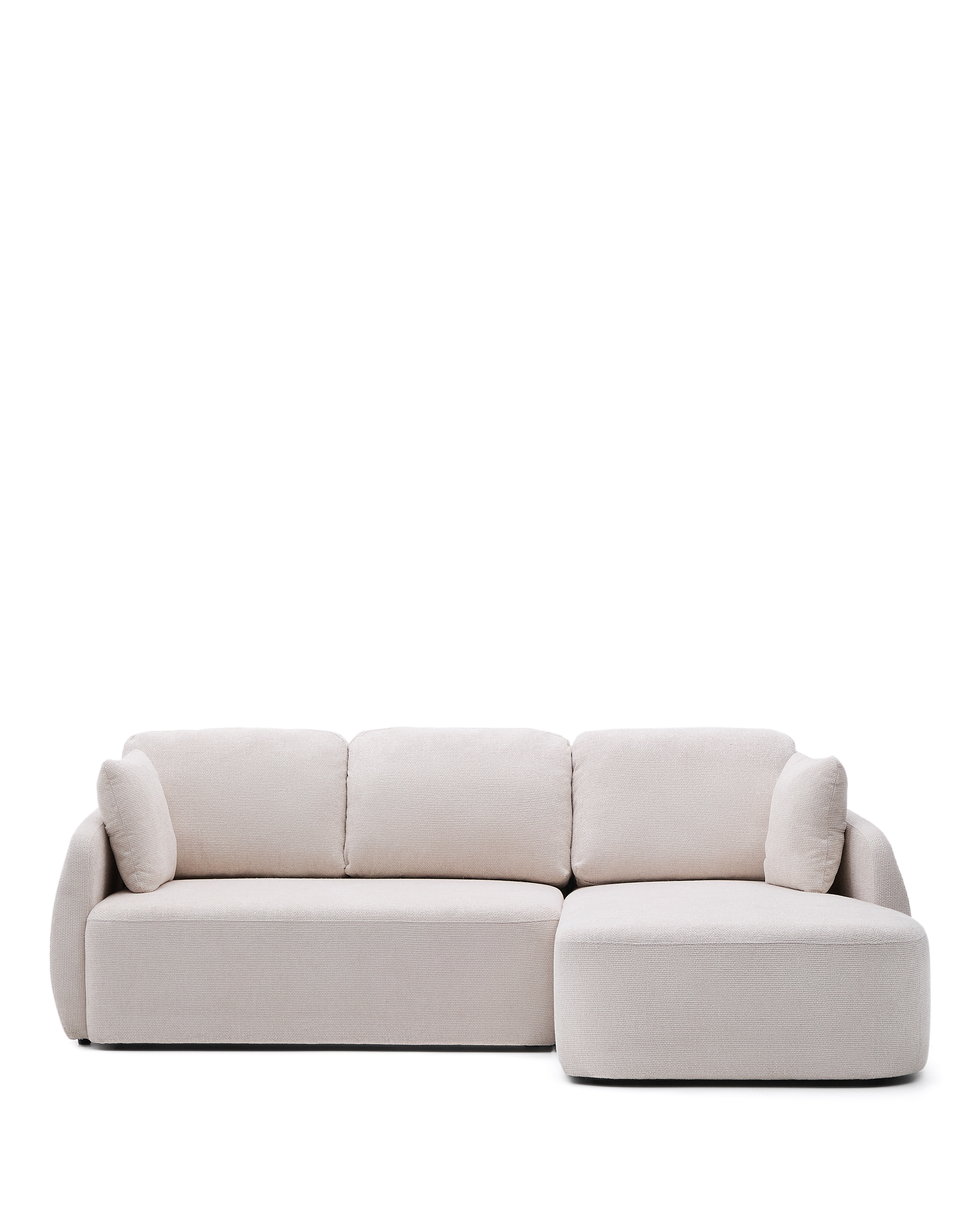 Kave Home Laira Pers Sovesofa Højre Chaiselong Ecru Chenille Stof 246cm