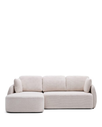Kave Home Laira Pers Sovesofa Venstre Chaiselong Ecru Chenille Stof 246cm