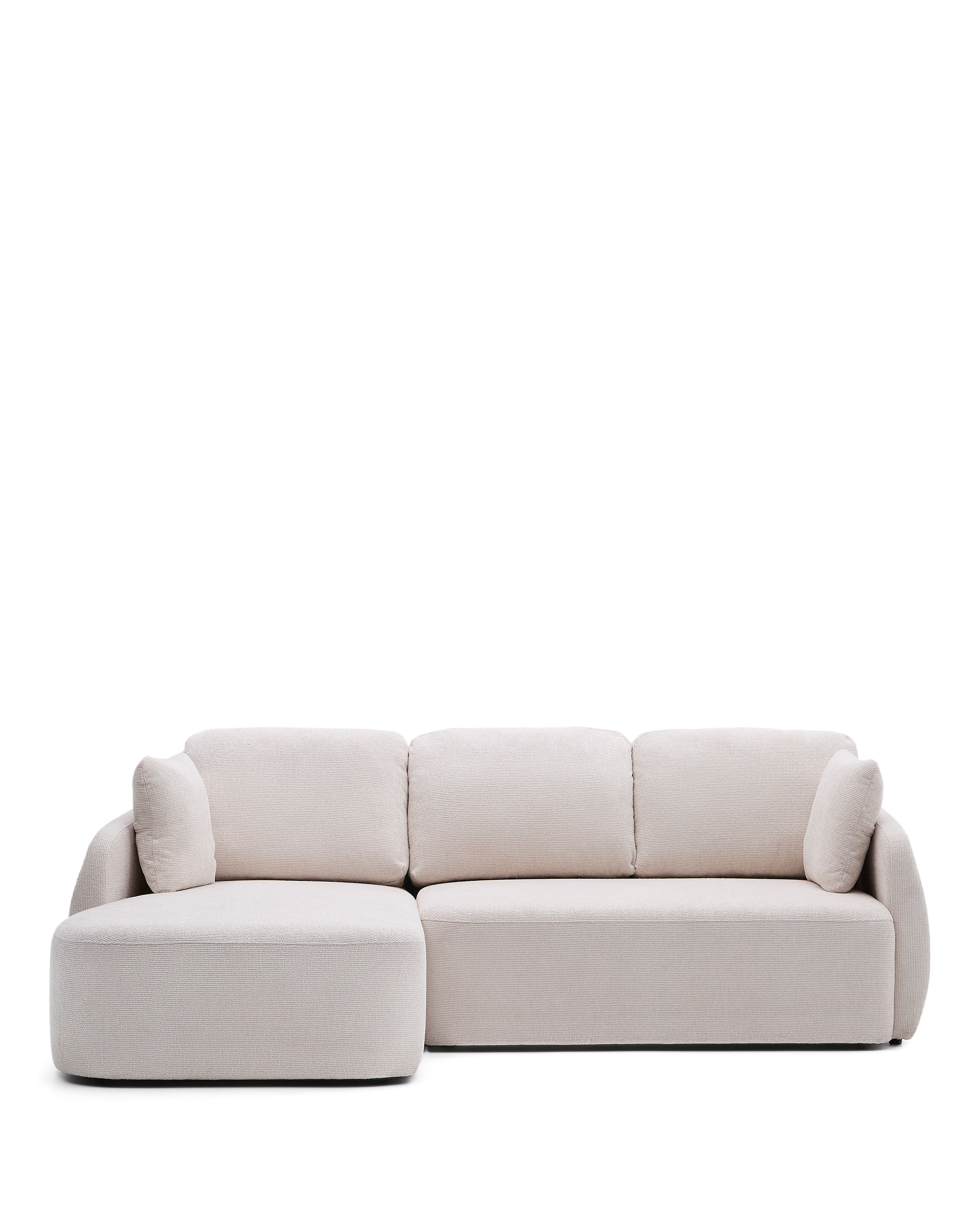 Kave Home Laira Pers Sovesofa Venstre Chaiselong Ecru Chenille Stof 246cm