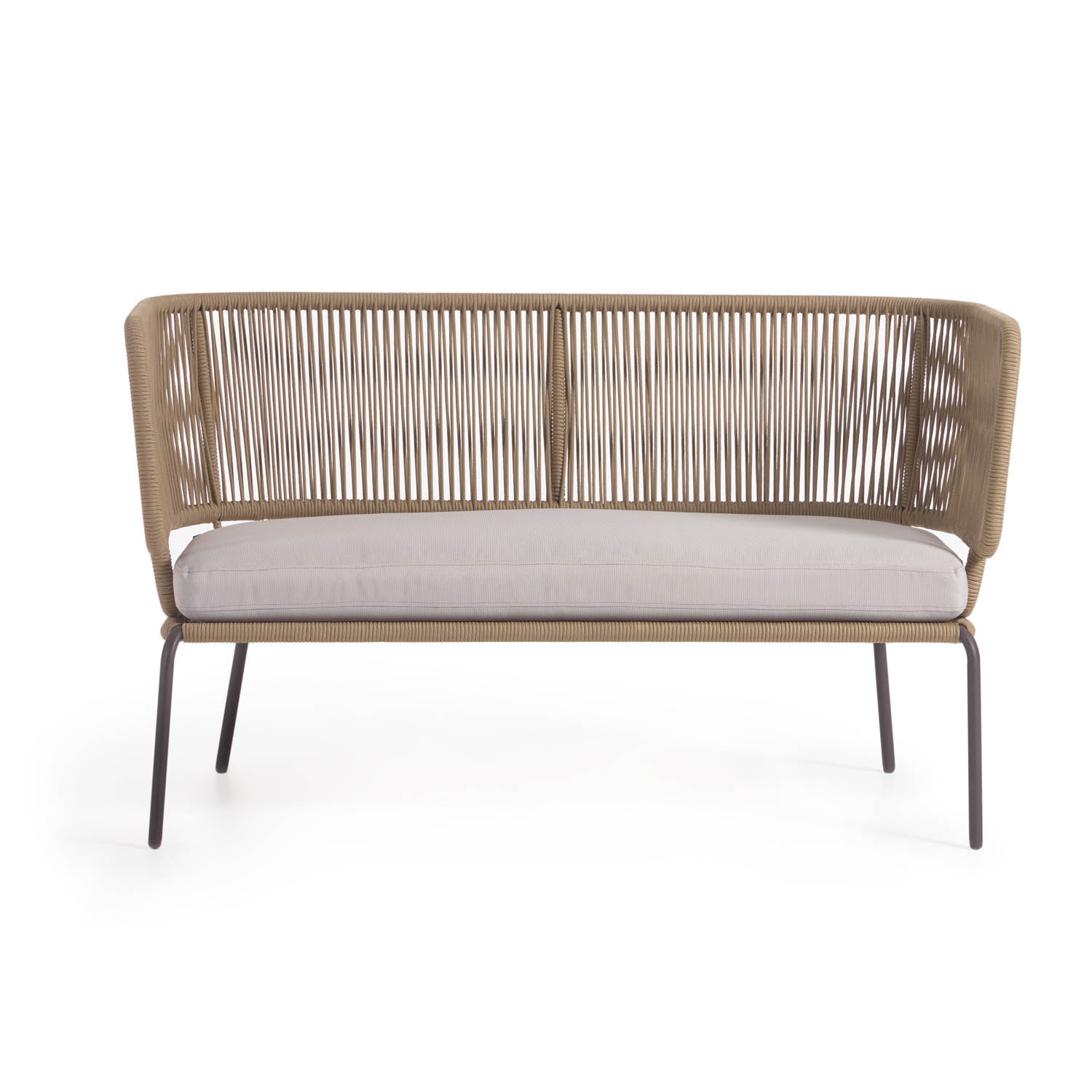 Kave Home Nadin Pers Sofa Stofhynde Beige Reb Stål