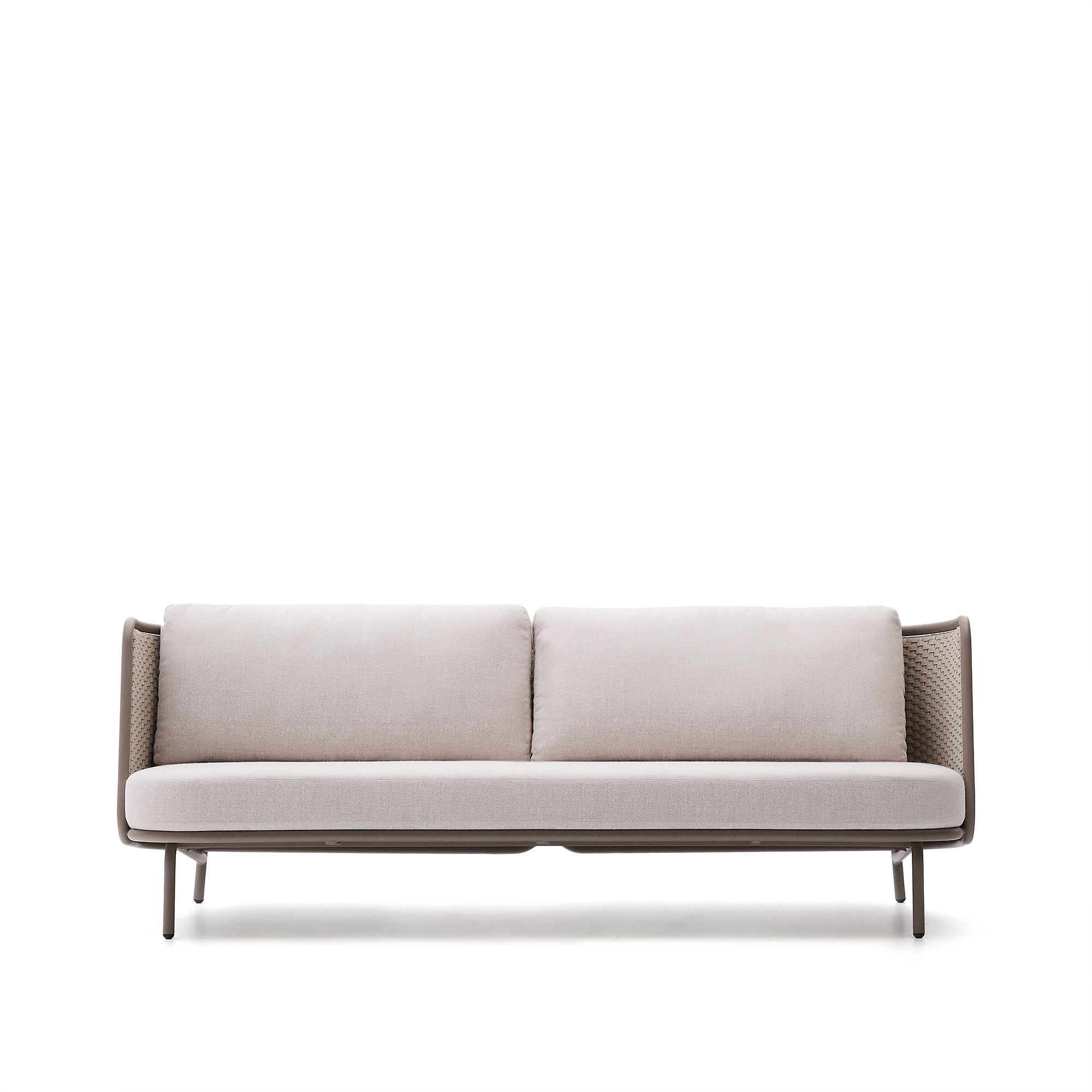 Kave Home Sedalis Udendørs Pers Sofa Hynder Taupe Tovsnor Aluminium 210cm