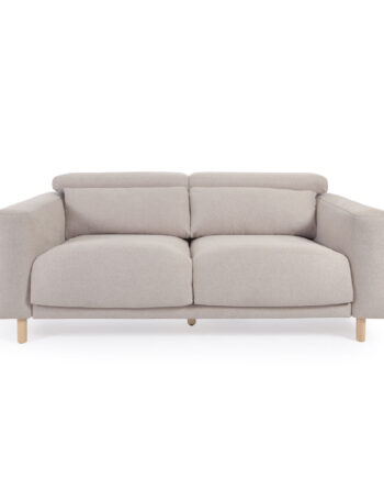 Kave Home Singa Pers Sofa Beige Stof Natur Bøgetræ