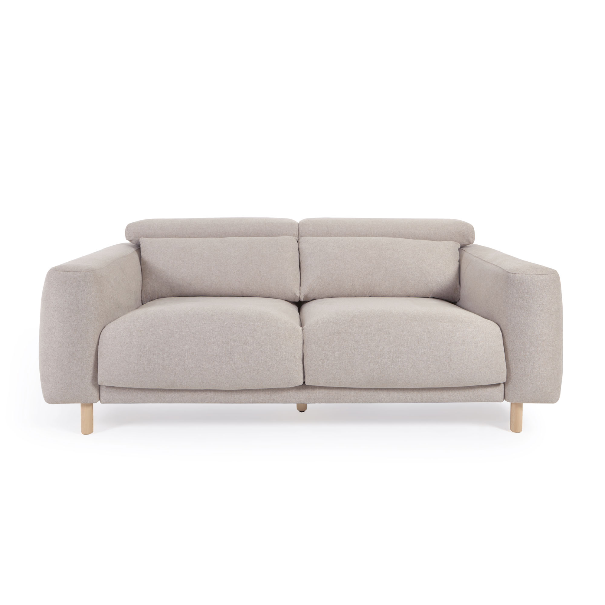 Kave Home Singa Pers Sofa Beige Stof Natur Bøgetræ