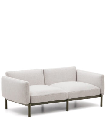 Kave Home Sorells Udendørs Pers Modul Sofa Grøn Aluminium 201cm