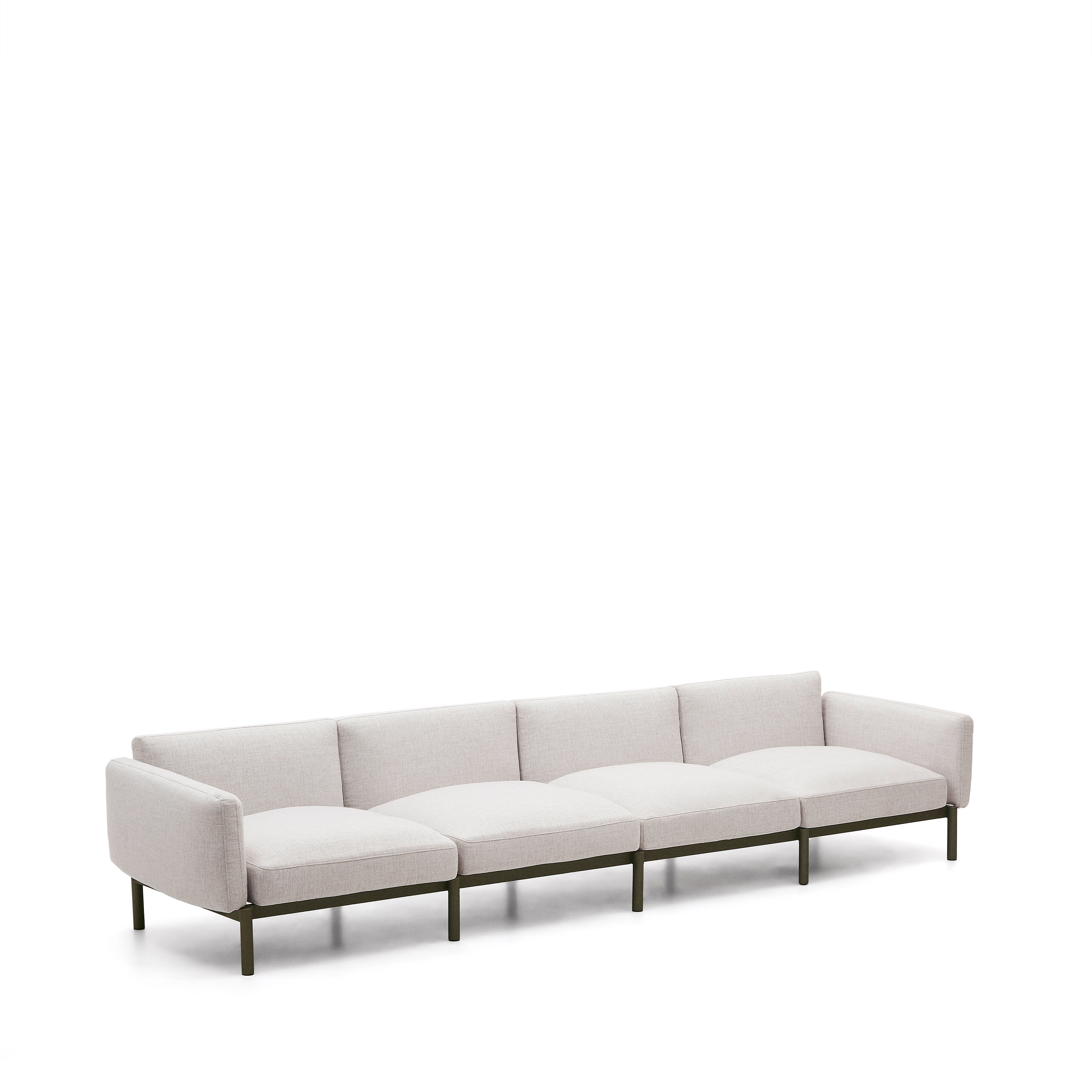 Kave Home Sorells Udendørs Pers Modul Sofa Grøn Aluminium 370cm