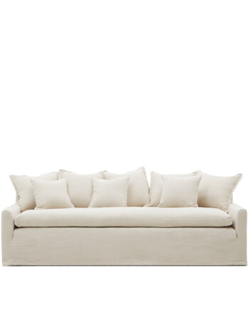 Kave Home Zenira Pers Sofa Hynder Aftageligt Betræk Beige Bomuld Hør 230cm