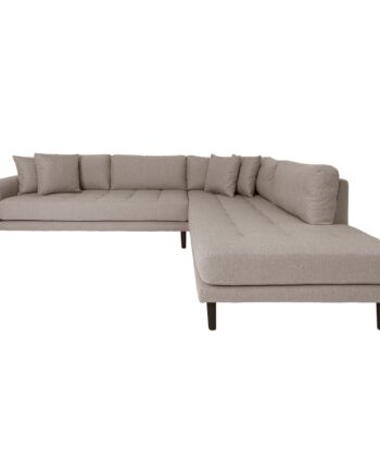 Lido Hjørnesofa åben Ende Hjørnesofa åben Ende Højrevendt Stone Med Fire Puder Sorte Træben Hn1030