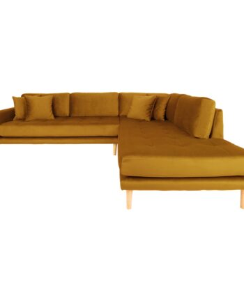 Lido Hjørnesofa Sennepsgul Velour