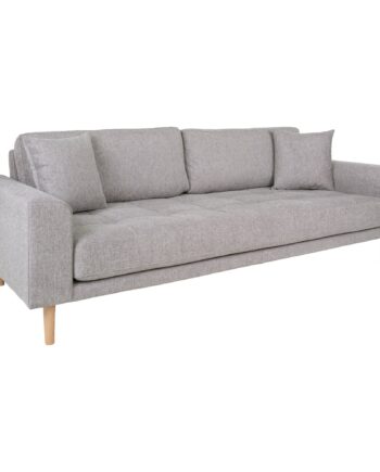 Lido Personers Sofa Personers Sofa Lysegrå Med Puder Natur Træben Hn1040