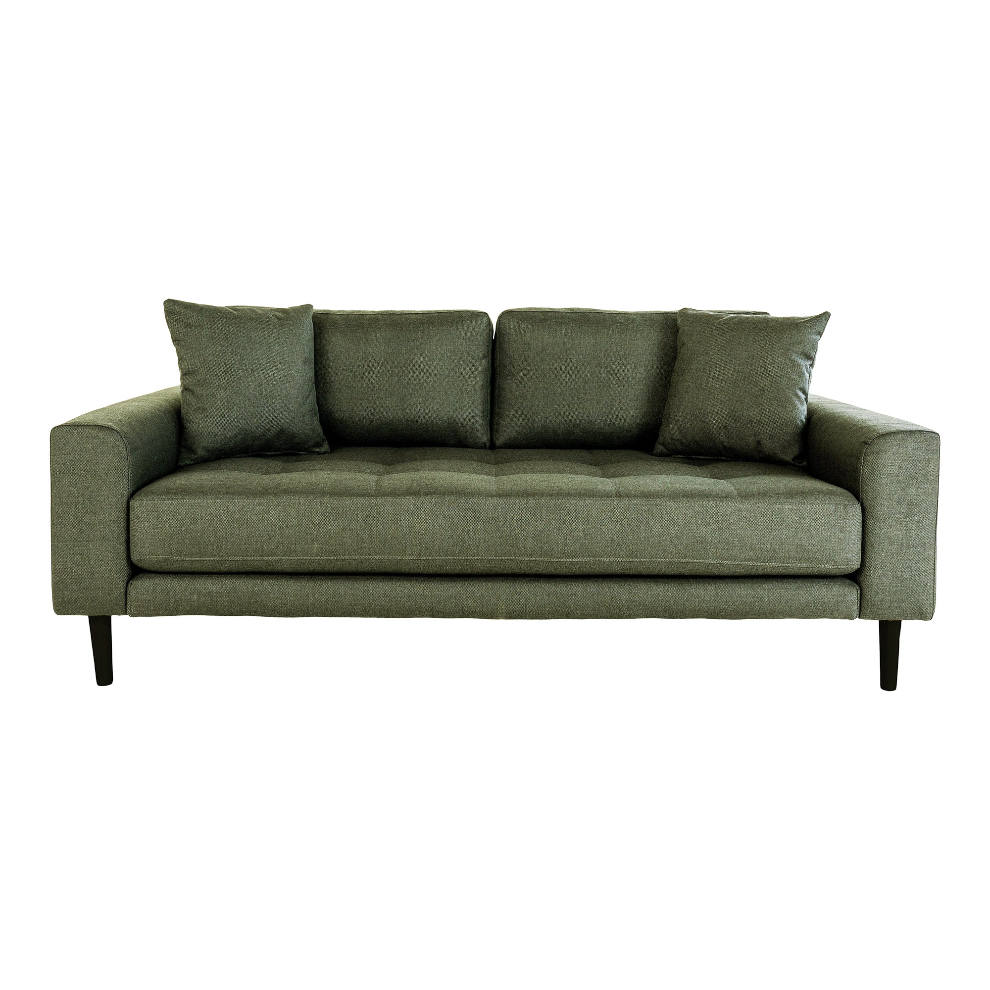 Lido Personers Sofa Personers Sofa Olivengrøn Med Puder Sorte Træben Hn1020
