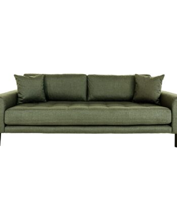 Lido Personers Sofa Personers Sofa Olivengrøn Med Puder Sorte Træbnen Hn1020