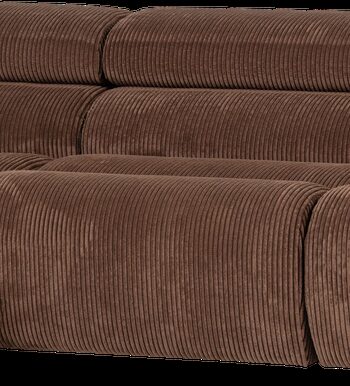 Loungemodul Venstrevendt Woood Novi Mokkabrun Ribstof Chaiselong 300173 Justerbar Nakkestøtte