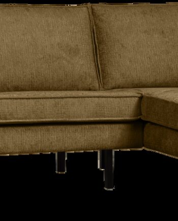 Loungesofa Hjørnesofa Højre Woood Rodeo 266213 Brass Strukturvelour Fast Siddekomfort