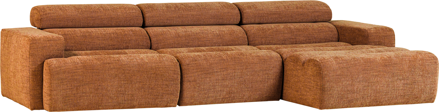 Loungesofa Højrevendt Woood Novi Chaiselong Orange Melange Stof 100 Polyester B300d173
