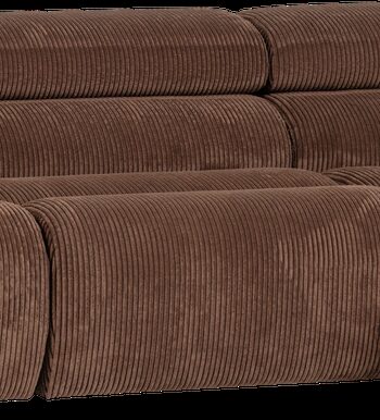 Loungesofa Højrevendt Woood Novi Moduler Chaiselong Mokkabrun Ribstof Justerbar Nakkestøtte Slidstærk Polyester Polyakryl
