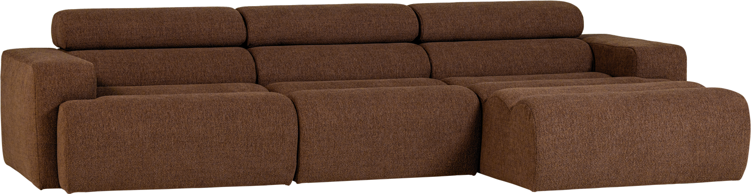 Loungesofa Højrevendt Woood Novi Mokkabrun Boucl Chaiselong 300x173 Justerbar Nakkestøtte