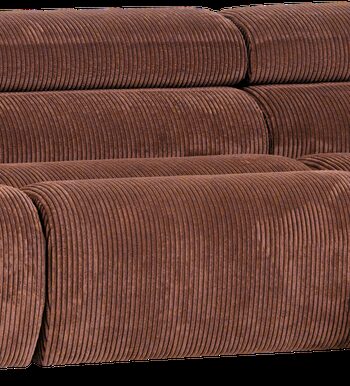 Loungesofa Modul Højrevendt Woood Novi Ribstof Terra 300173 Chaiselong Justerbar Nakkestøtte