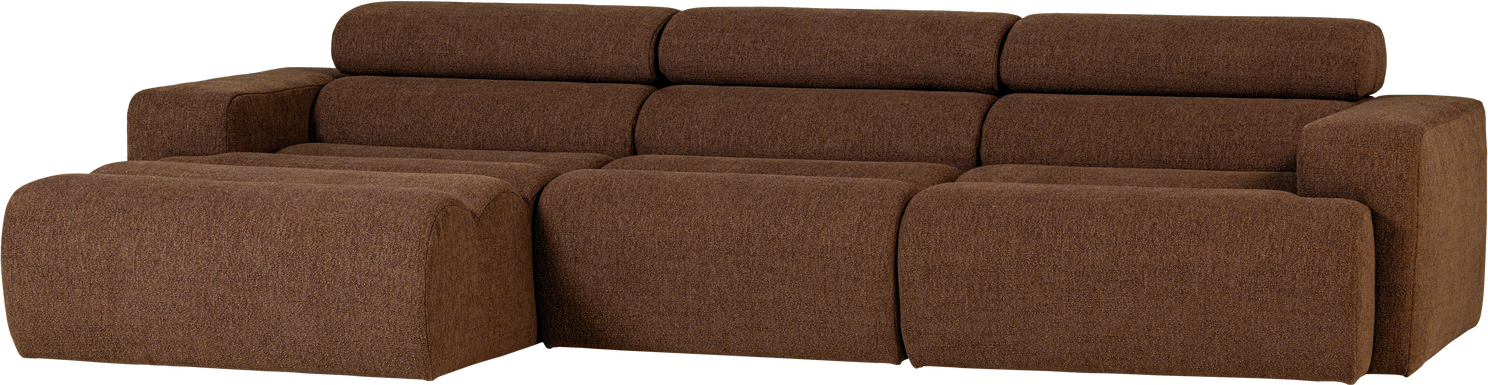 Loungesofa Woood Novi Venstrevendt Chaiselong Boucl Mokkabrun 300x173 Med Justerbar Nakkestøtte