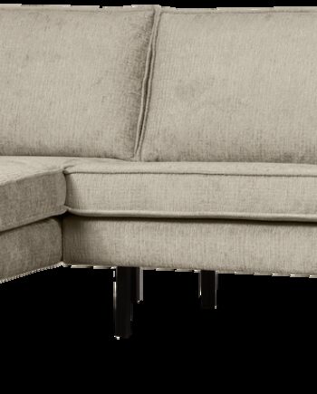 Loungesofa Woood Rodeo Hjørnesofa Venstre 266x213 Wheatfield Beige Struktureret Velour Fast Siddekomfort