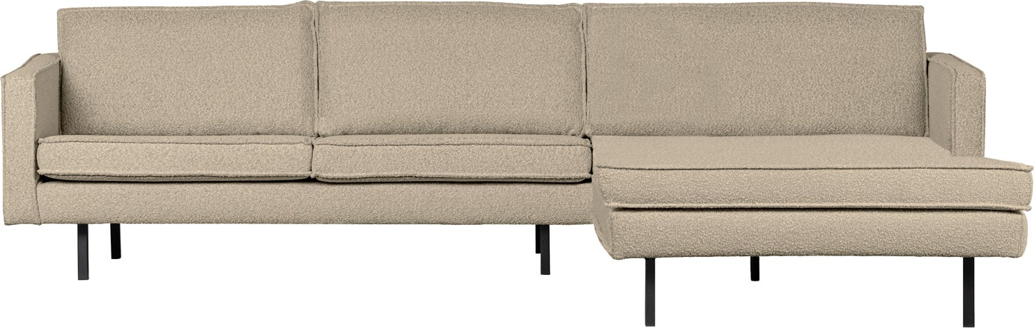 Loungesofa Woood Rodeo Højrevendt Chaiselong Boucl Beige 300x155 Fast Siddekomfort Moderne