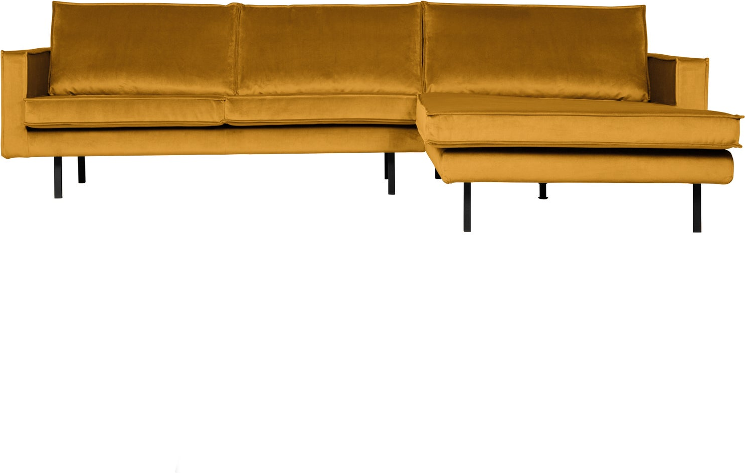 Loungesofa Woood Rodeo Højrevendt Chaiselong Oker Velour Fast Siddekomfort 300