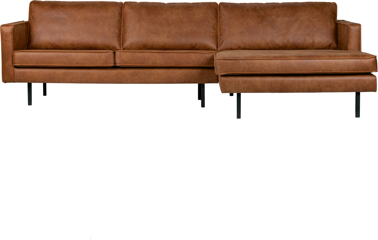 Loungesofa Woood Rodeo Loungemodul Højrevendt Chaiselong B300 Cognac Ecoleather Kunstlæder