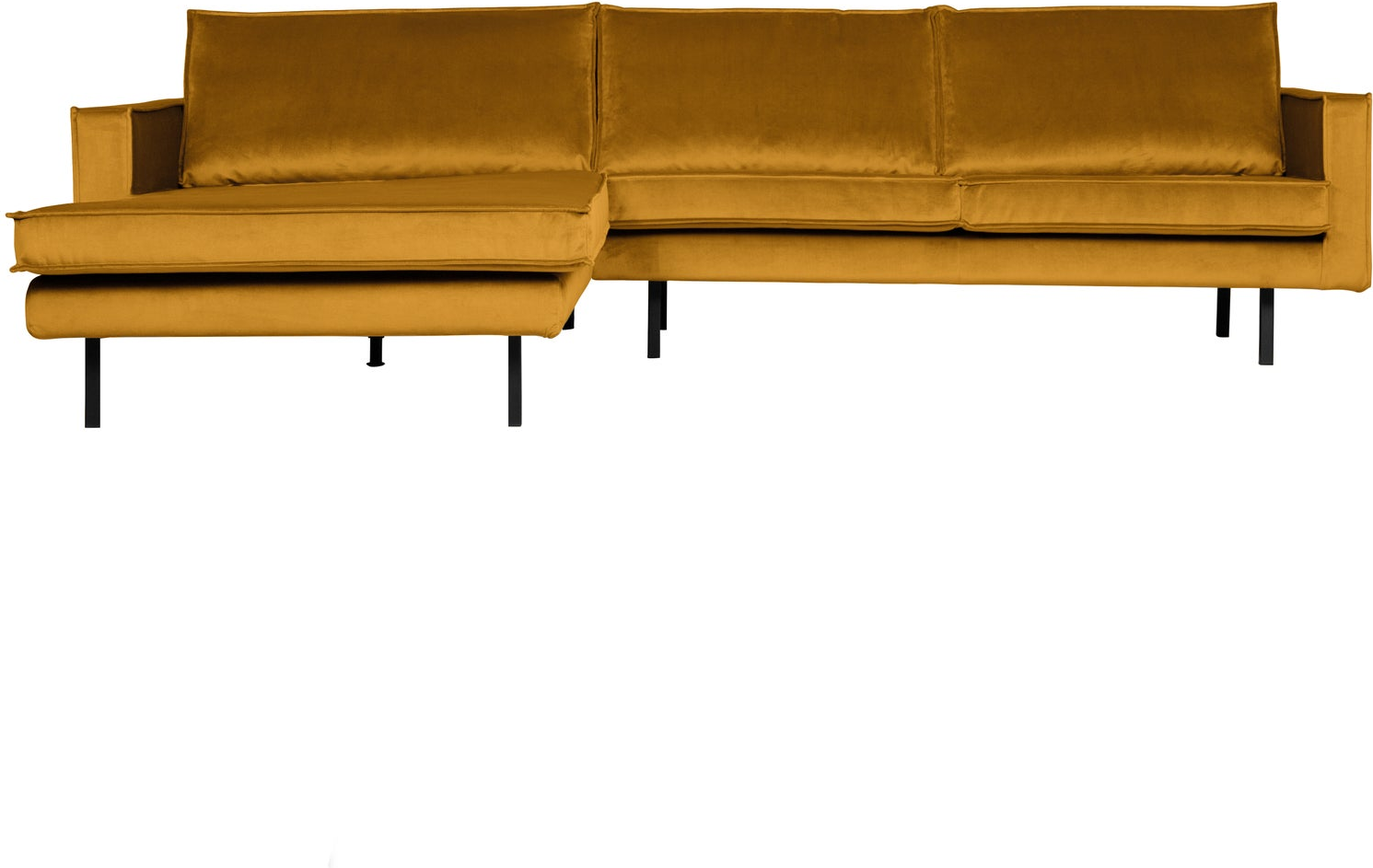 Loungesofa Woood Rodeo Pers Venstrevendt Chaiselong Oker Jarra Velour 300x155