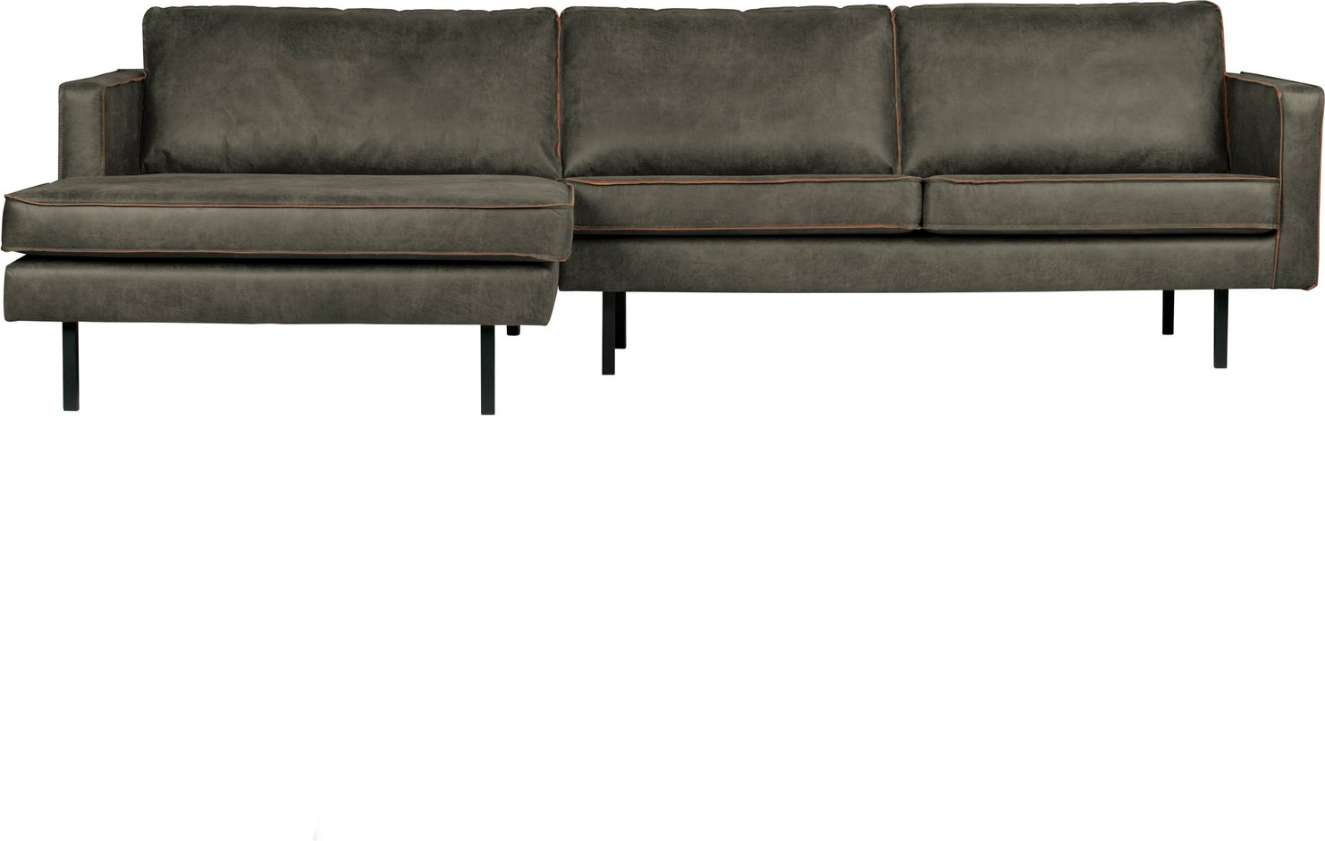 Loungesofa Woood Rodeo Venstrevendt Chaiselong 300 Ecoleder Armygrøn