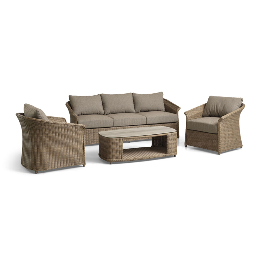 Mette Lounge Sæt Inkl Hynder Natur Sofa  Stole  Bord