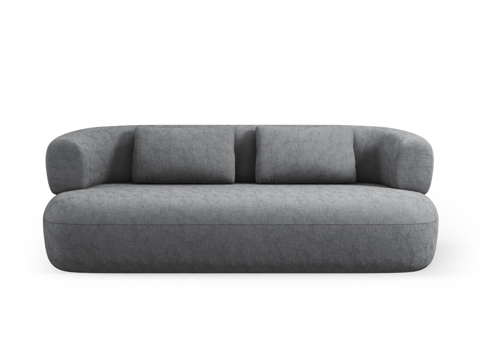Micadoni Jenny Sofa Sæder Antracitgrå Chenille Sort Plast