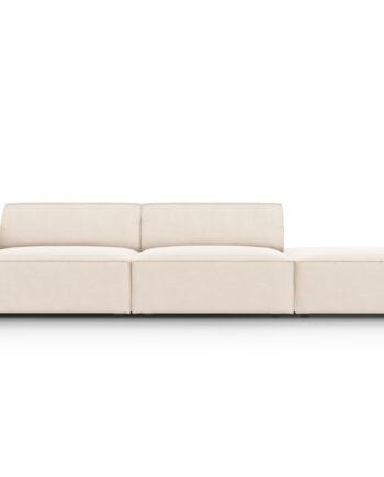 Micadoni Jodie Sofa Højre Sæder Beige Fløjl Sort Plast