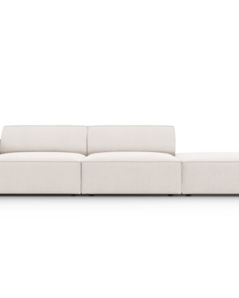 Micadoni Jodie Sofa Højre Sæder Beige Stof Sort Plast