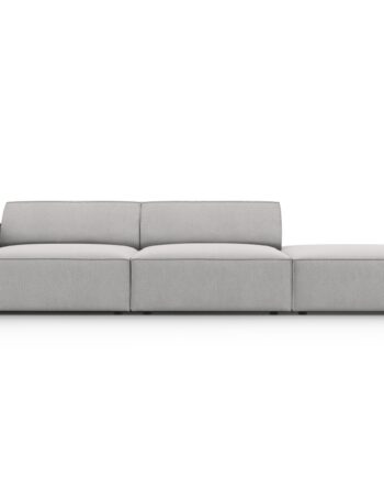 Micadoni Jodie Sofa Højre Sæder Grå Stof Sort Plast