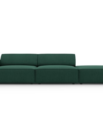 Micadoni Jodie Sofa Højre Sæder Grøn Stof Sort Plast