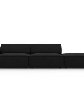 Micadoni Jodie Sofa Højre Sæder Sort Stof Sort Plast
