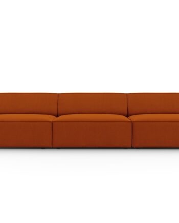 Micadoni Jodie Sofa Sæder Orange Stof Sort Plast