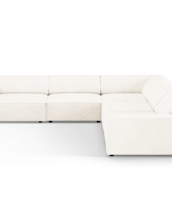 Micadoni Jodie Symmetrisk Pers Hjørnesofa Beige Boucl Stof Sort Plast