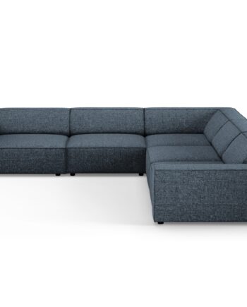 Micadoni Jodie Symmetrisk Pers Hjørnesofa Blå Boucl Stof Sort Plast
