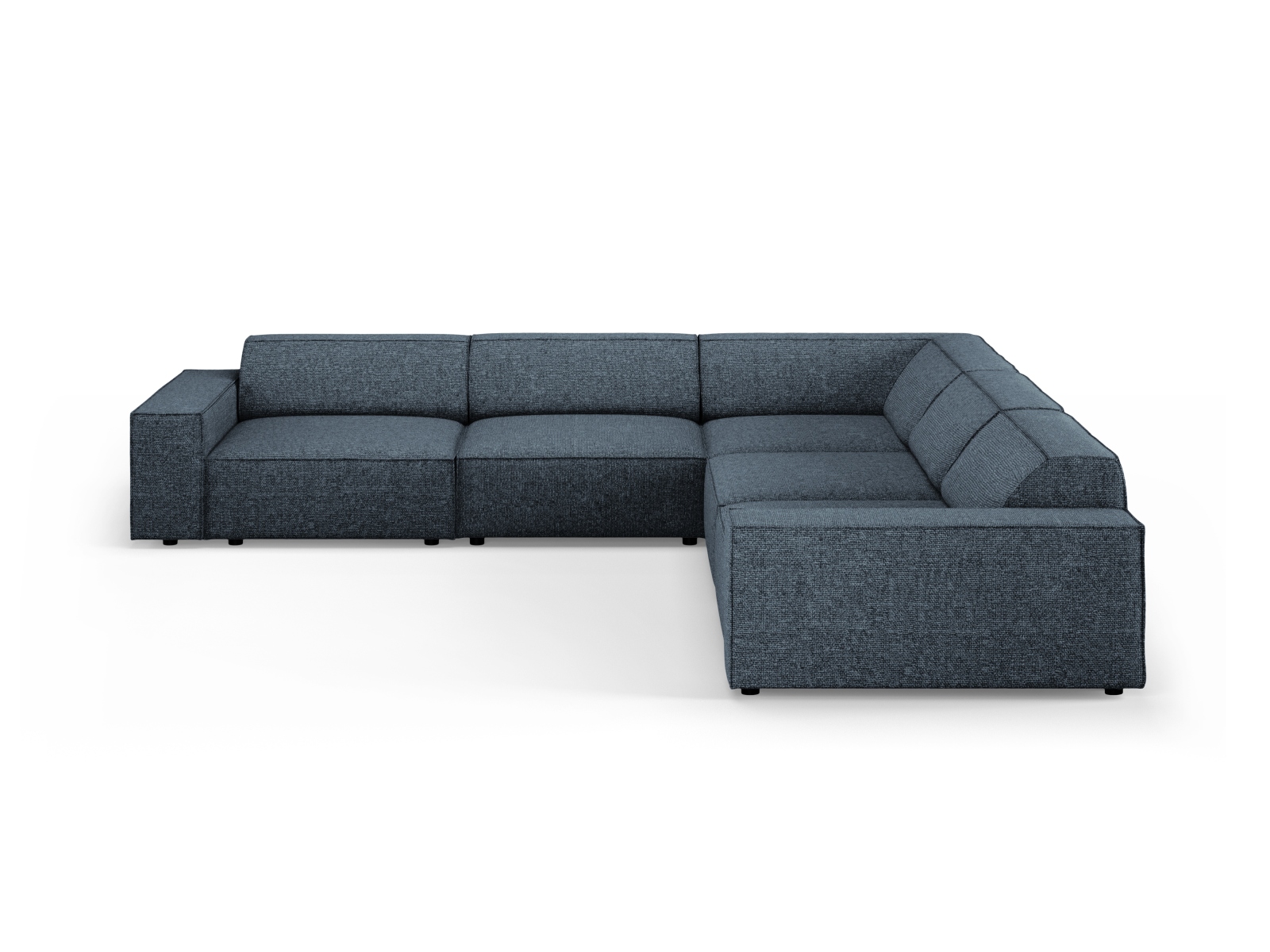Micadoni Jodie Symmetrisk Pers Hjørnesofa Blå Boucl Stof Sort Plast