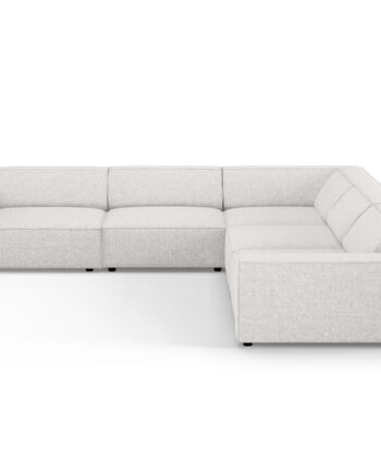 Micadoni Jodie Symmetrisk Pers Hjørnesofa Grå Boucl Stof Sort Plast