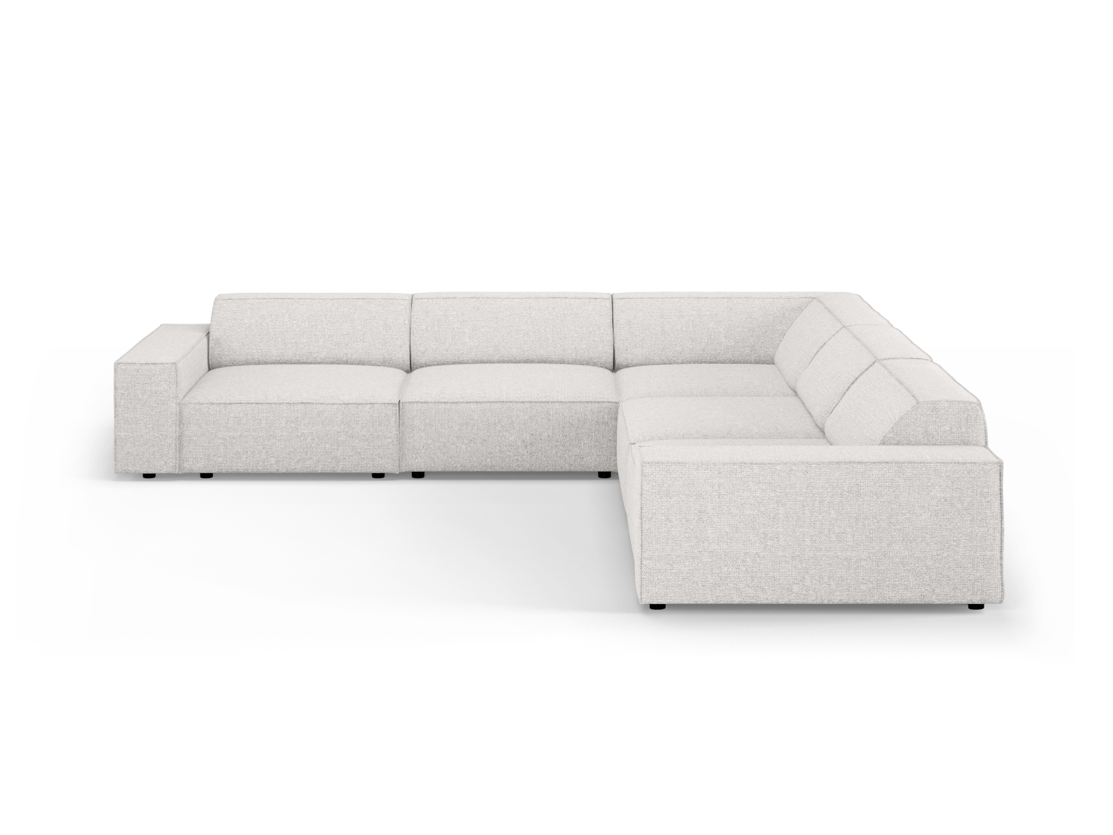 Micadoni Jodie Symmetrisk Pers Hjørnesofa Grå Boucl Stof Sort Plast