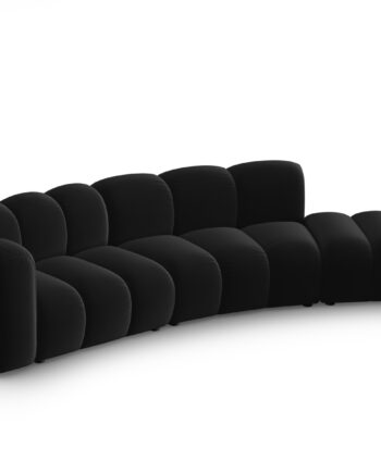Micadoni Lupin Modul Sofa Højre Sæder Sort Fløjl Sort Plast