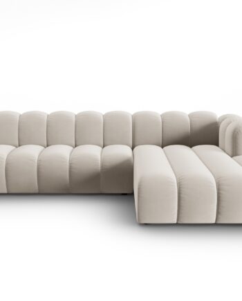 Micadoni Lupin Modular Pers Hjørnesofa Højre Beige Fløjl Stof